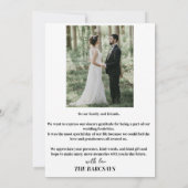 Minimalistisches Einfaches Skript mit Hochzeitsken Dankeskarte (Rückseite)