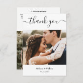 Minimalistisches einfaches Skript mit Hochzeitsskr Dankeskarte (Vorne/Hinten)