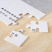 Minimalistisches einfaches Skript mit Hochzeitsskr Puzzle (Seite)