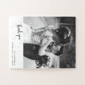 Minimalistisches einfaches Skript mit Hochzeitsskr Puzzle (Horizontal)