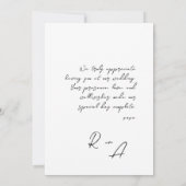 Minimalistisches einfaches Skript mit Wedding Foto Dankeskarte (Rückseite)