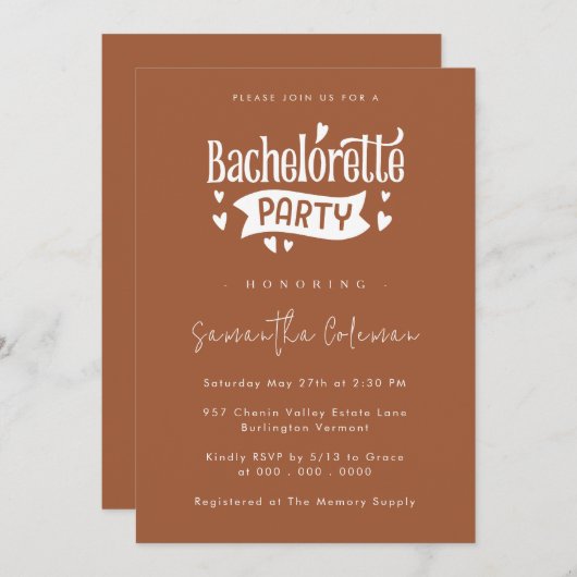 Minimalistisches einfaches Skript Moderner Jungges Einladung (Vorne/Hinten)