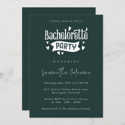 Minimalistisches einfaches Skript Moderner Jungges Einladung (Vorne/Hinten)