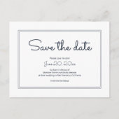 Minimalistisches einfaches Skript Save the Date Postkarte (Vorderseite)