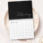 Minimalistisches Einfaches Skript Schwarz-weiß 202 Kalender