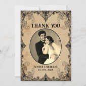 Minimalistisches Einfaches Skript Vintager Horror  Dankeskarte (Vorderseite)