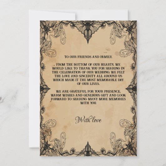 Minimalistisches Einfaches Skript Vintager Horror  Dankeskarte (Rückseite)