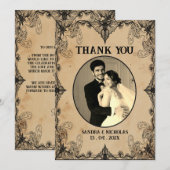 Minimalistisches Einfaches Skript Vintager Horror  Dankeskarte (Vorne/Hinten)