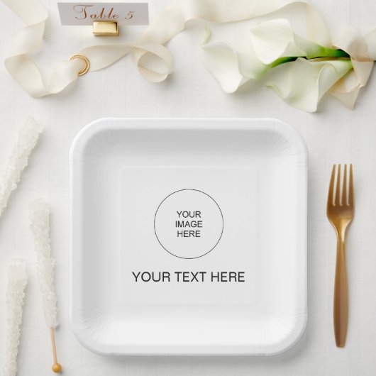 Minimalistisches einfaches Template Hinzufügen von Pappteller (Hochzeit)