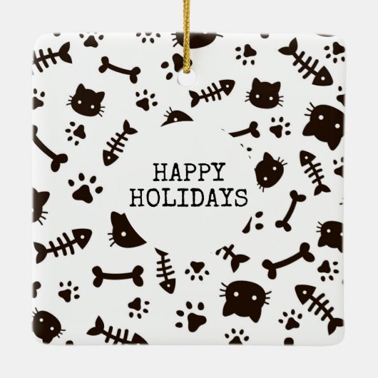 Minimalistisches einfaches Weihnachten Modernes Ca Keramikornament (Rückseite)