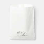 Minimalistisches einfaches Weiß Danke Hochzeit Geschenktütchen (Vorderseite)