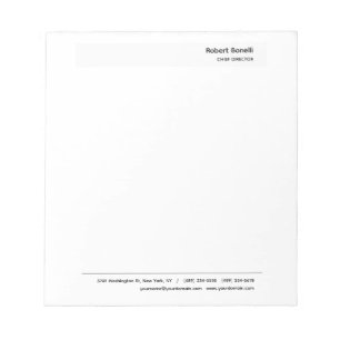 Minimalistisches einfaches Weiß Modernes Notizblock