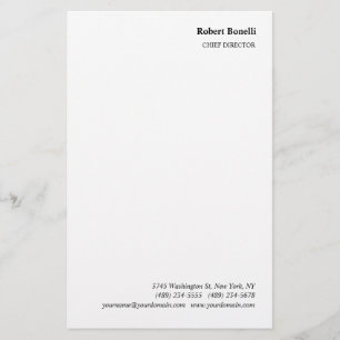 Minimalistisches einfaches weißes Modernes Briefpapier