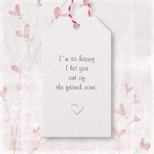 Minimalistisches einfaches weißes Valentinstag-Lie Geschenkanhänger
