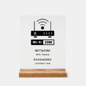 Minimalistisches einfaches WLAN-Zone-Kennwort Acrylschild (Vorderseite)