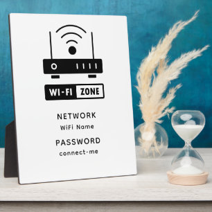 Minimalistisches einfaches WLAN-Zone-Kennwort Fotoplatte