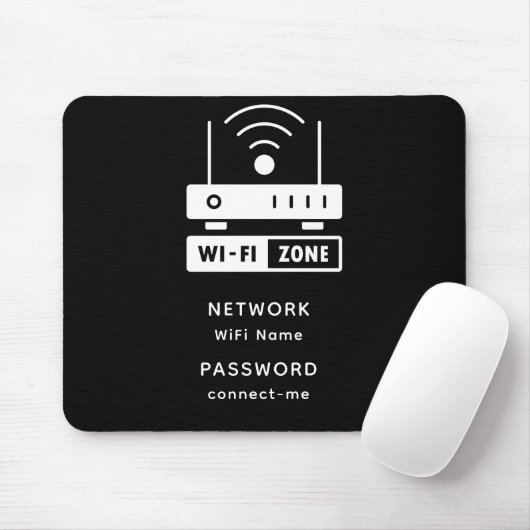 Minimalistisches einfaches WLAN-Zone-Kennwort Mousepad (Mit Mouse)