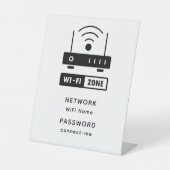 Minimalistisches einfaches WLAN-Zone-Kennwort Sockelschild (Vorderseite)