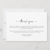 Minimalistisches Einfaches Zwei-Foto Hochzeit Dank Dankeskarte (Rückseite)