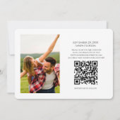 Minimalistisches Einfaches Zwei-Foto | QR-Code-Web Save The Date (Rückseite)