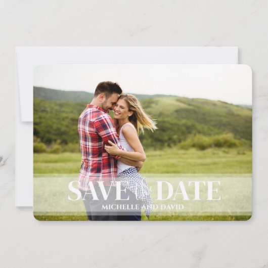 Minimalistisches Einfaches Zwei-Foto | QR-Code-Web Save The Date (Vorderseite)