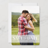 Minimalistisches Einfaches Zwei-Foto | QR-Code-Web Save The Date (Vorderseite)