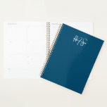 Minimalistisches Einfaches Zwei-Monogramm-Aquamari Planer<br><div class="desc">Minimalistisch Simple Two Monogram aquamarin Blue Planer als Geschenk für Chefs,  Berater,  Profis oder Geschäftsleute.</div>