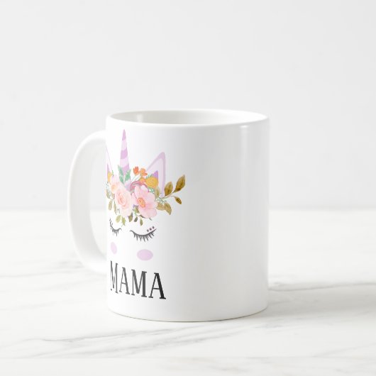 Minimalistisches Einhorn-Skript-Green Regenbogenma Kaffeetasse (Vorderseite Links)