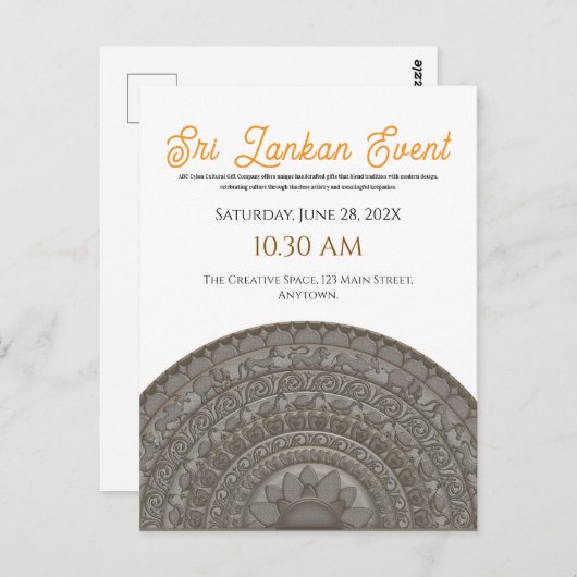 Minimalistisches Einladungs-Design für Sri Lanka Postkarte (Vorne/Hinten)