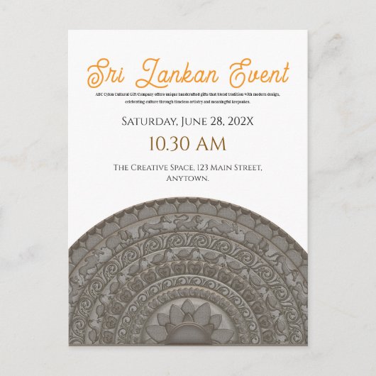 Minimalistisches Einladungs-Design für Sri Lanka Postkarte (Vorderseite)