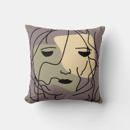 Minimalistisches einsames verschmutztes Gesicht Kissen