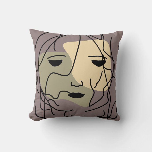 Minimalistisches einsames verschmutztes Gesicht Kissen (Vorderseite)