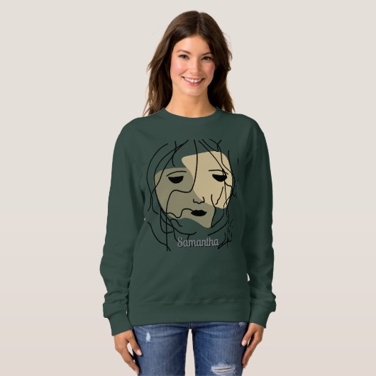 Minimalistisches einsames verschmutztes Gesicht Sweatshirt (Vorne ganz)