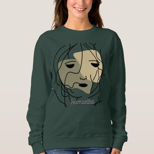 Minimalistisches einsames verschmutztes Gesicht Sweatshirt (Vorderseite)