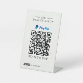 Minimalistisches einzelnes PayPal-QR-Code-Scan-to- Sockelschild (Vorderseite)