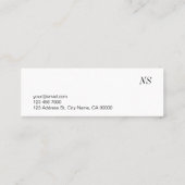 Minimalistisches einzigartiges mini visitenkarte (Rückseite)