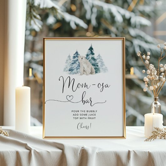 Minimalistisches Eisbär-Mama-osa-Bar-Poster Poster