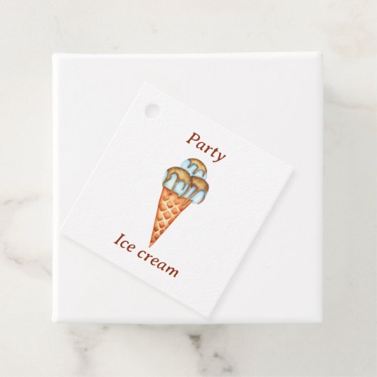 Minimalistisches Eiscreme-Party Geschenkanhänger (Beispiel)