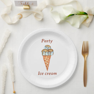 Minimalistisches Eiscreme-Party Pappteller
