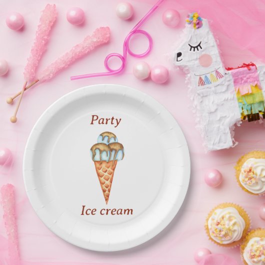 Minimalistisches Eiscreme-Party Pappteller (Party)