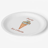 Minimalistisches Eiscreme-Party Pappteller (Schrägansicht)