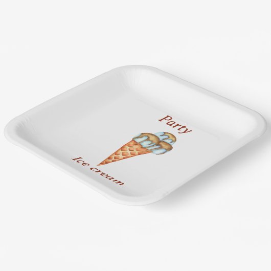 Minimalistisches Eiscreme-Party Pappteller (Gewinkelt)