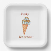 Minimalistisches Eiscreme-Party Pappteller (Vorderseite)