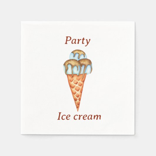Minimalistisches Eiscreme-Party Serviette (Vorderseite)