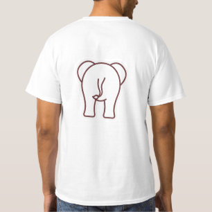 Minimalistisches Elefant von hinten Grafik-Shirt T-Shirt