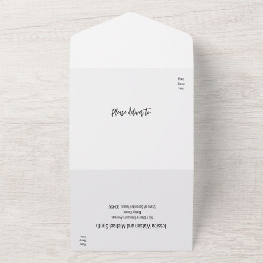 💍 Minimalistisches Elegant All In One Einladung (Außenbereich)