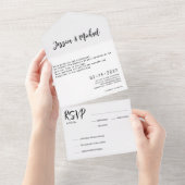 💍 Minimalistisches Elegant All In One Einladung (Abreißen)