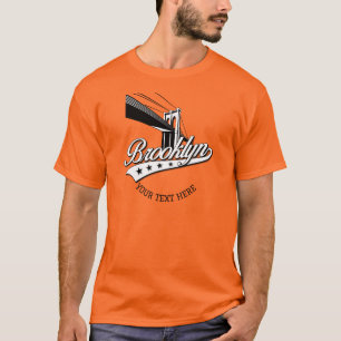 Minimalistisches Elegant Brooklyn Design Orange Sh T-Shirt