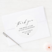 Minimalistisches Elegant Danke Hochzeit Runder Aufkleber (Umschlag)