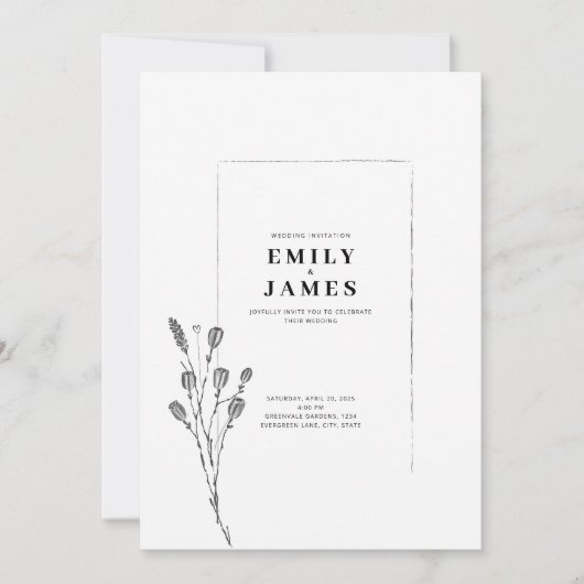 Minimalistisches Elegant Einladung (Vorderseite)